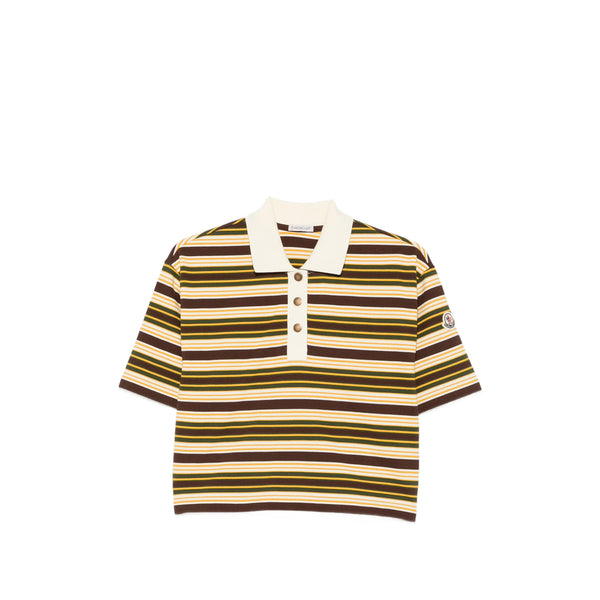 Cotton Polo-Collar Sweater Brown-Yellow Brown/yellow