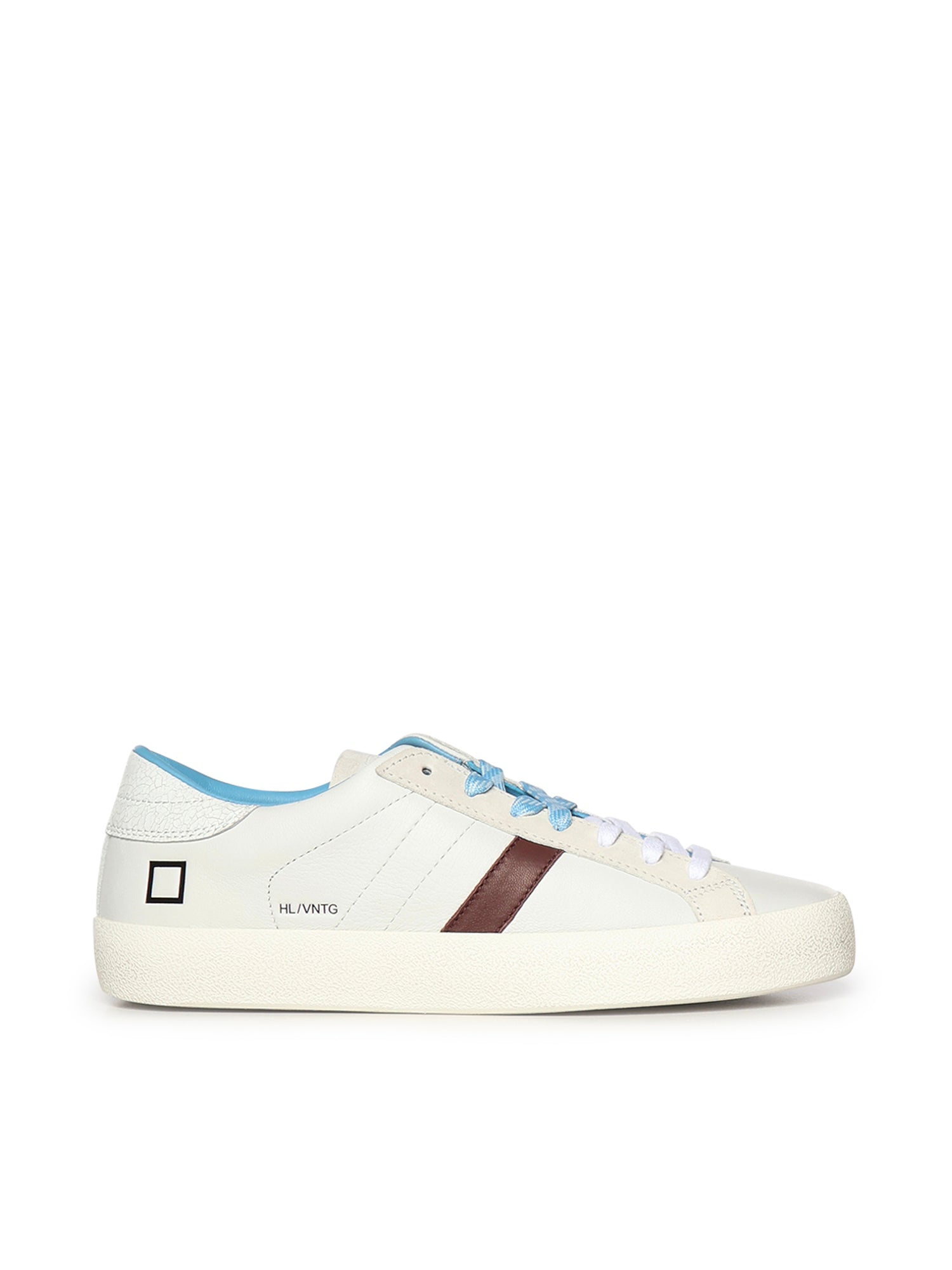 D.A.T.E. Sneakers White Turquoise Goatskin