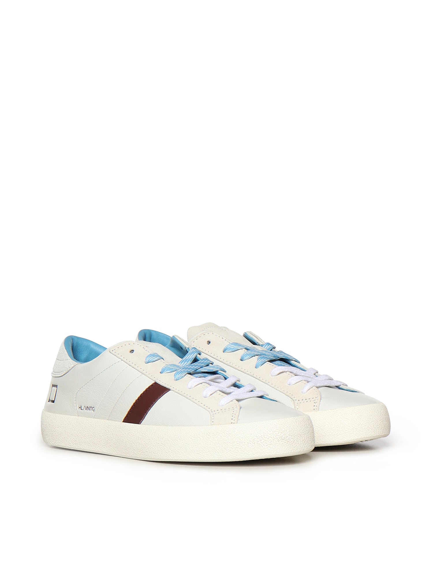 D.A.T.E. Sneakers White Turquoise Goatskin