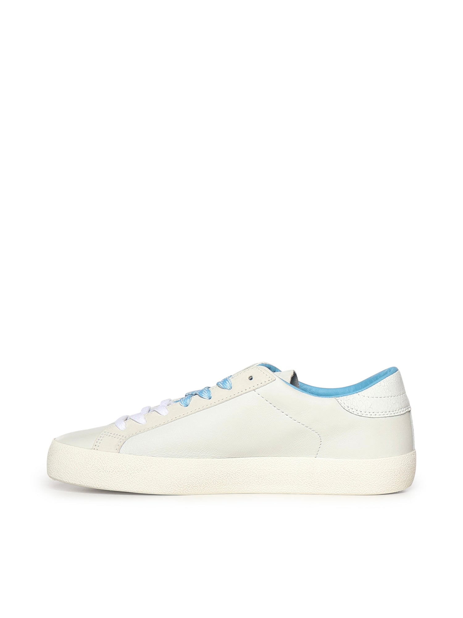 D.A.T.E. Sneakers White Turquoise Goatskin