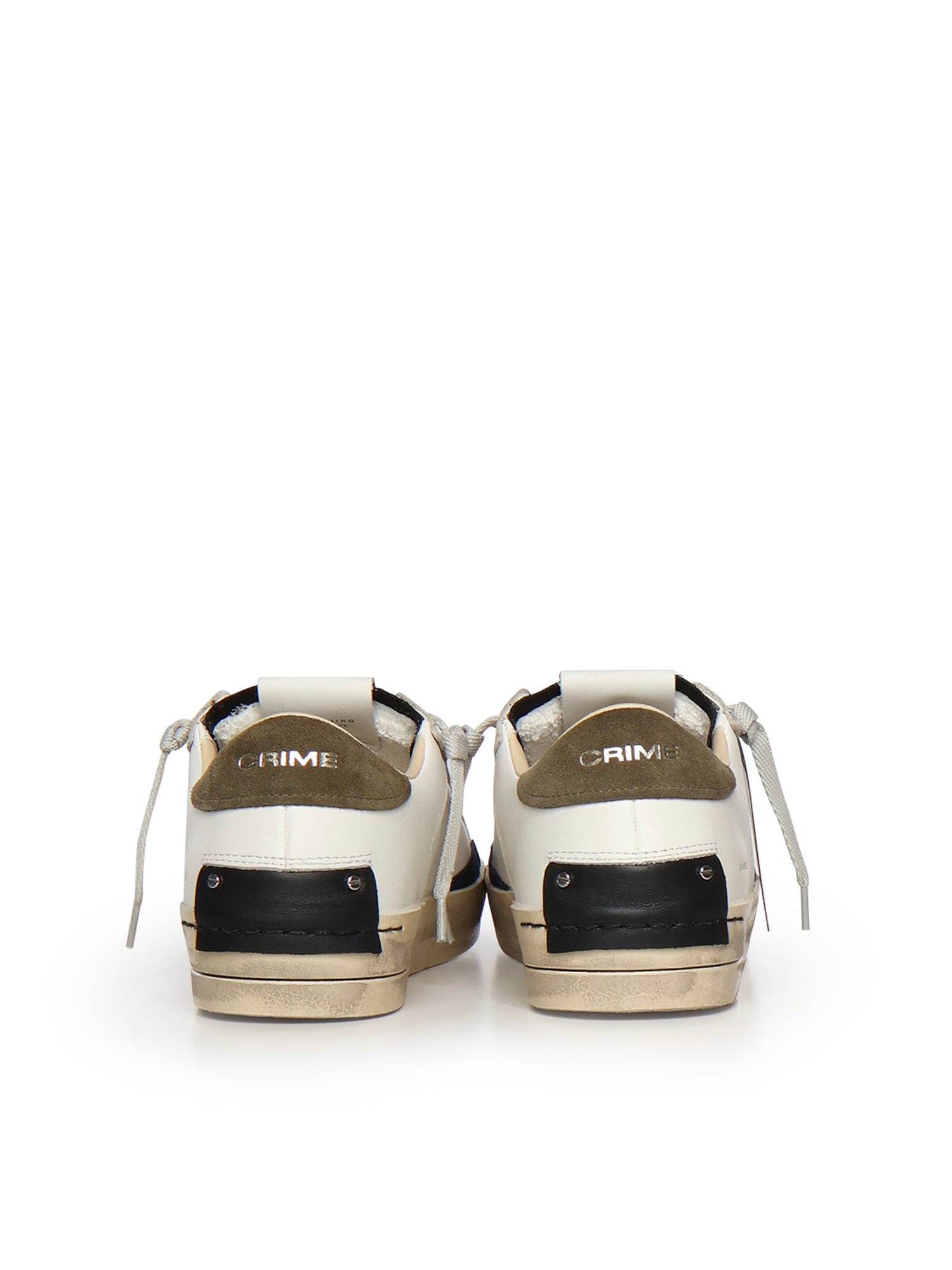 Crime London Sneakers Downtown Green Leather Fabric
