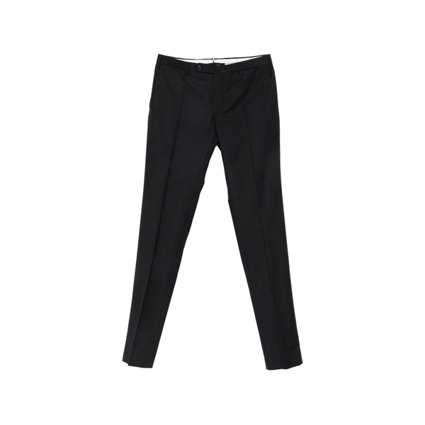 Straight-Leg Wool Trousers Blue Tailored