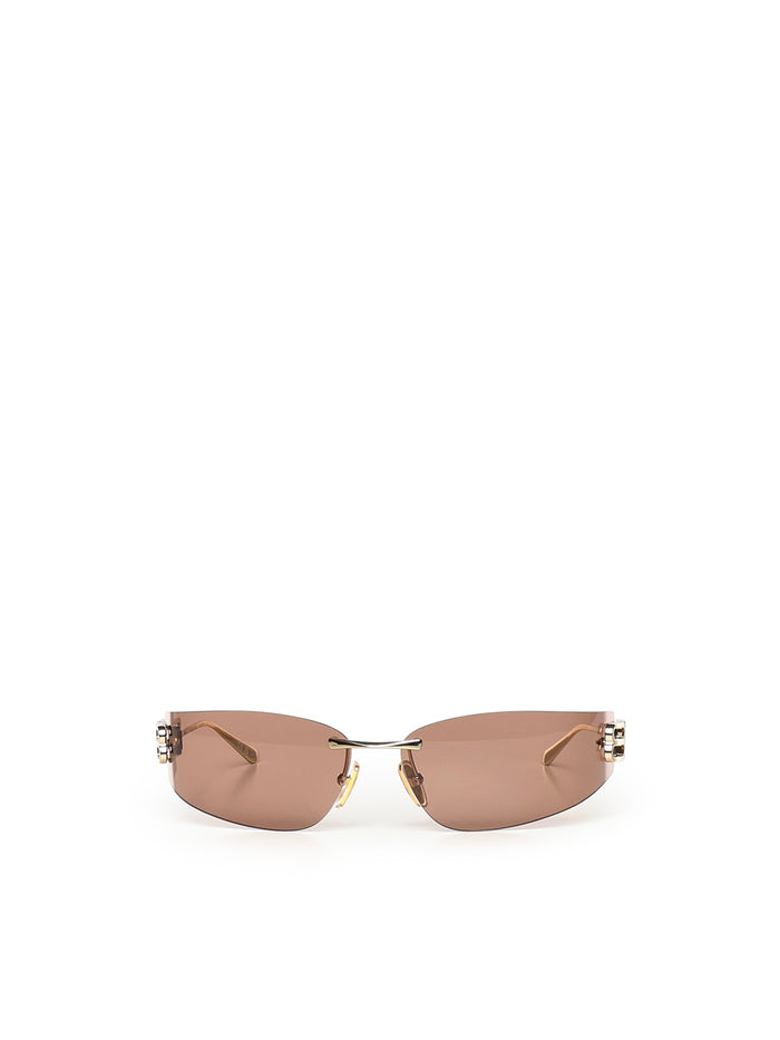 Balenciaga Sunglasses Gold/light Brown Metal