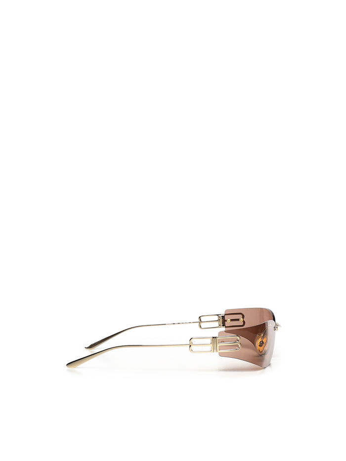 Balenciaga Sunglasses Gold/light Brown Metal
