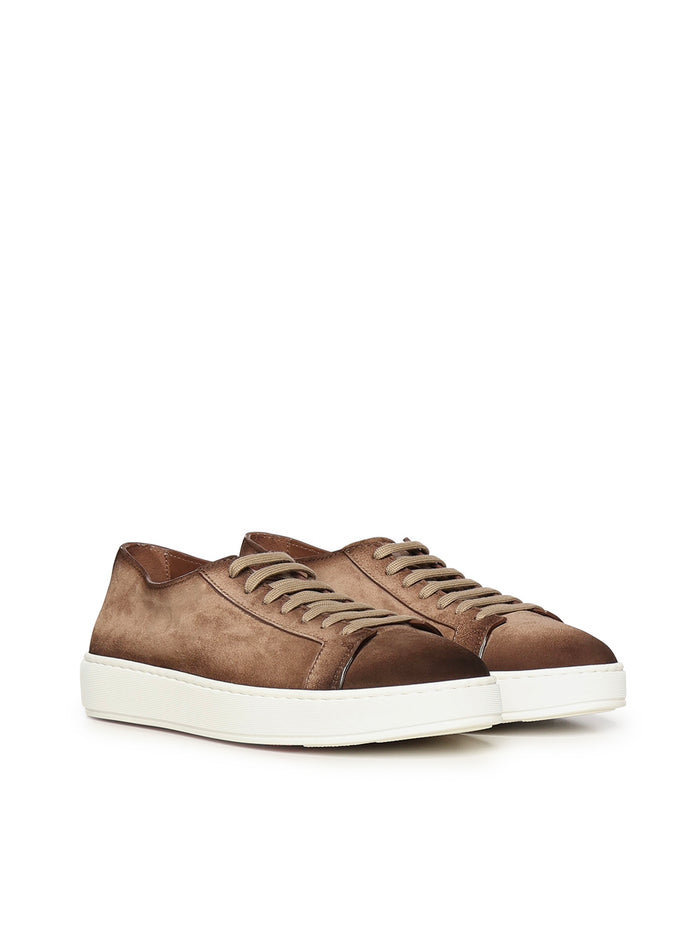 Santoni Sneakers Brown Goatskin