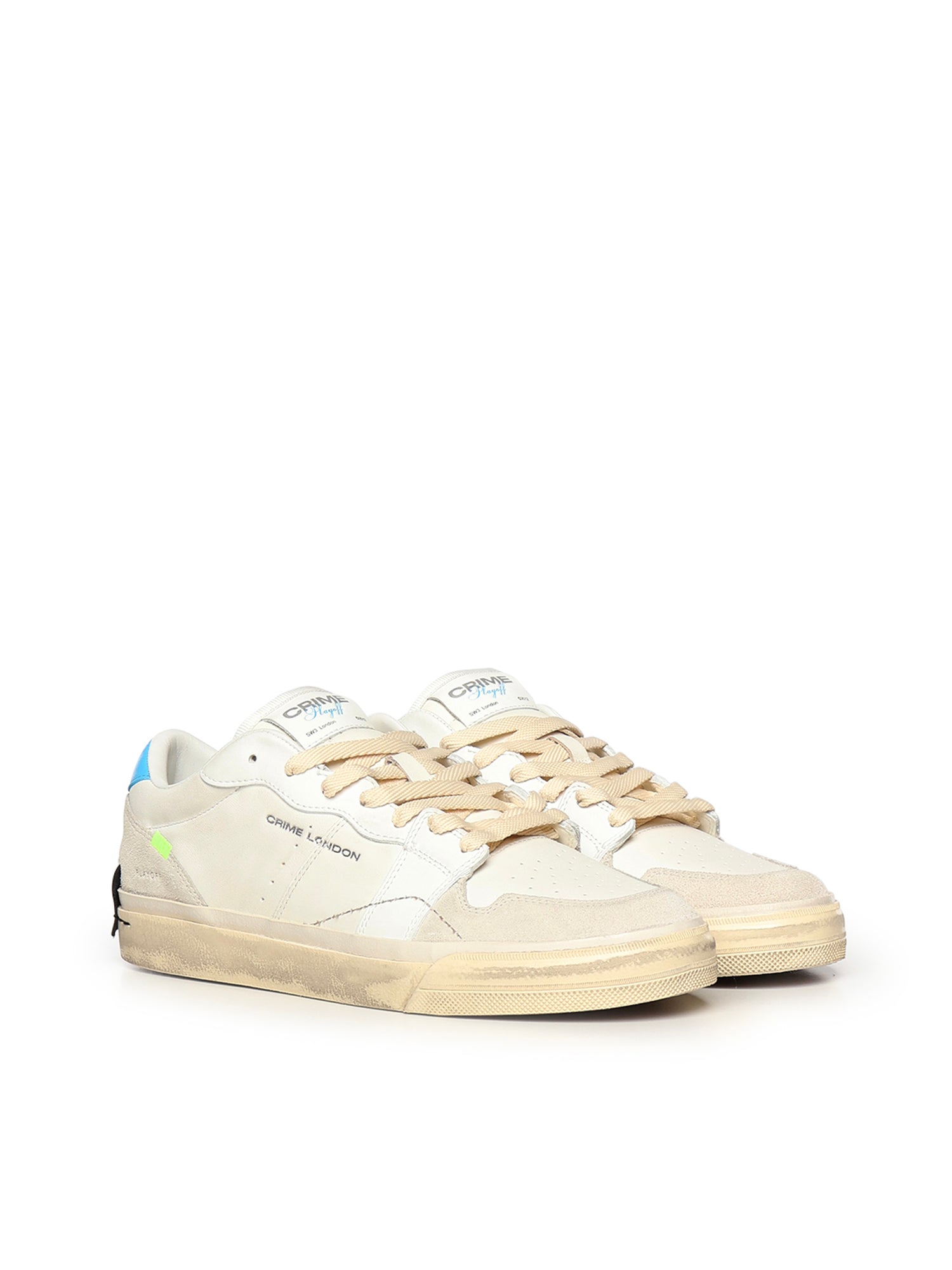 Crime London Sneakers Blue Leather Fabric