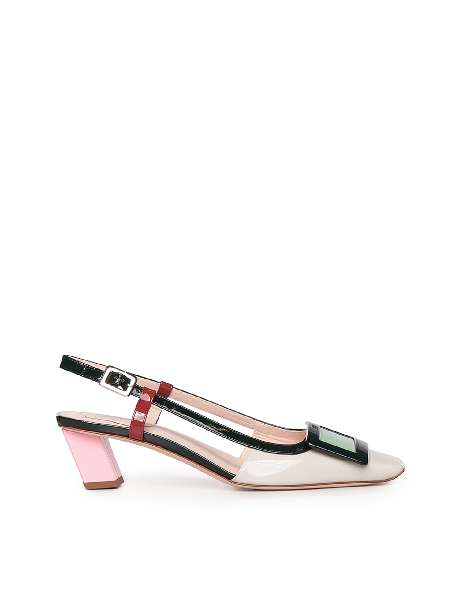 Roger Vivier Flat shoes White/green/turquoise Calfskin