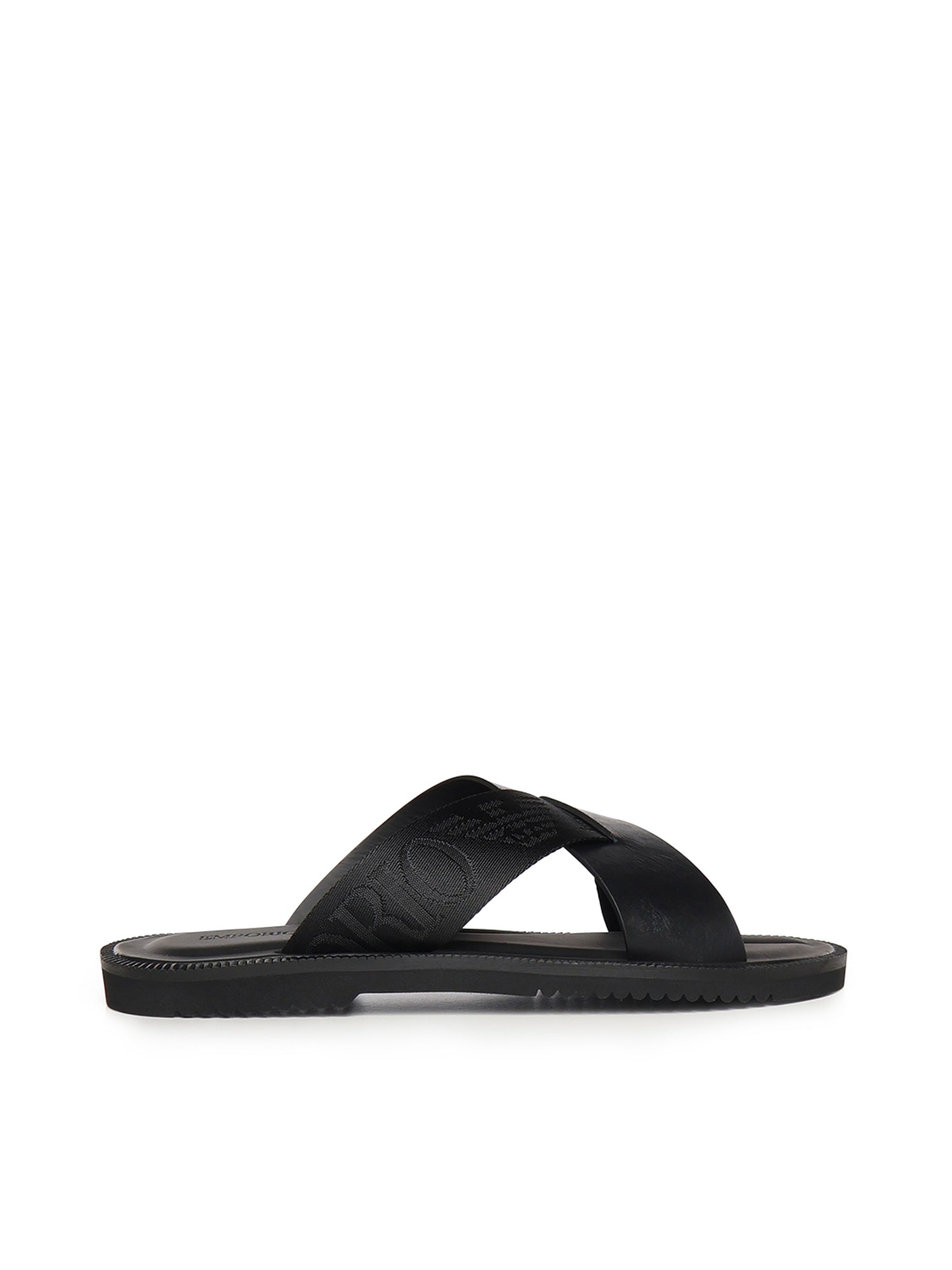 Emporio Armani Sandals Black Cowskin/ Polyester