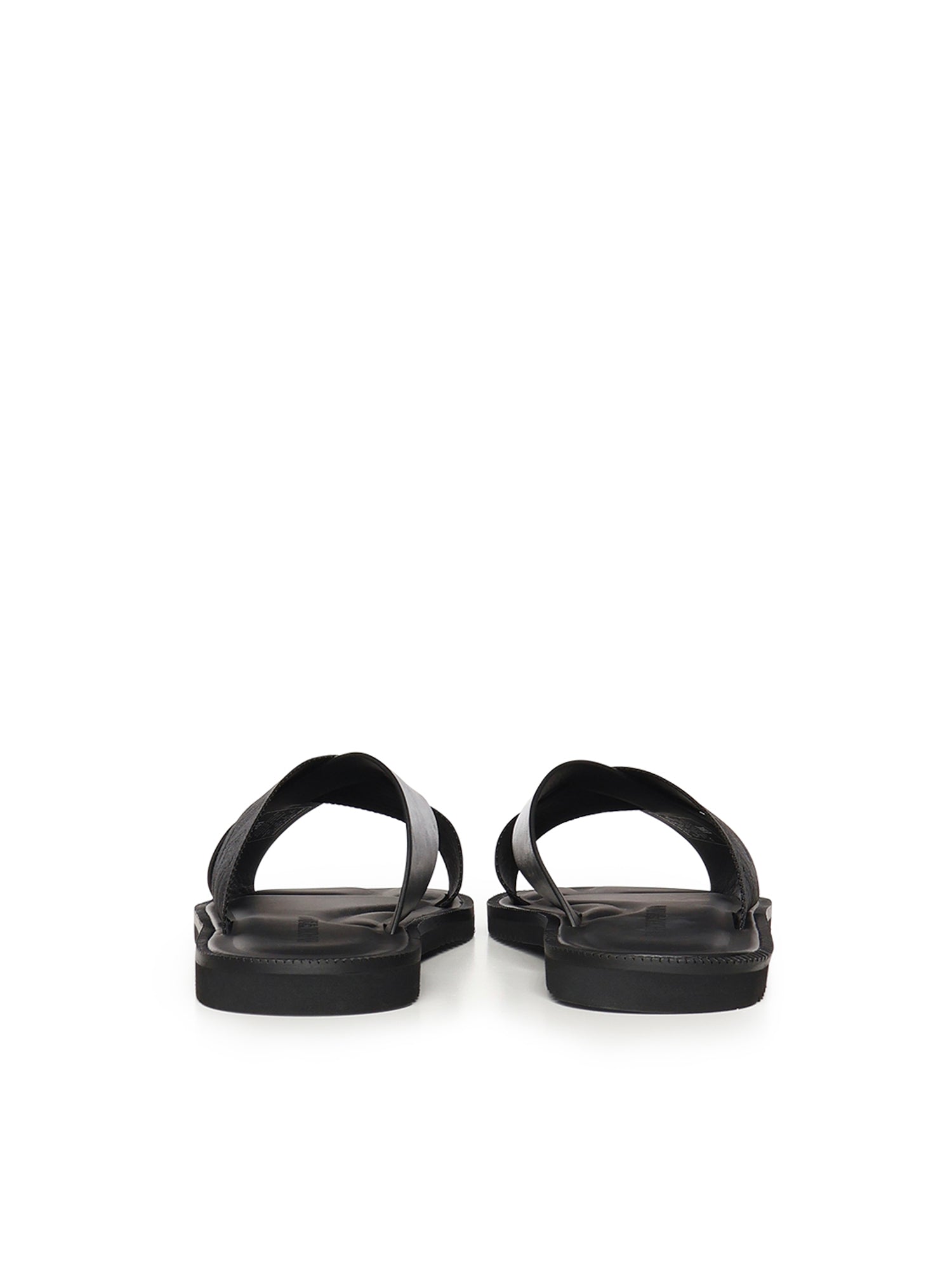 Emporio Armani Sandals Black Cowskin/ Polyester