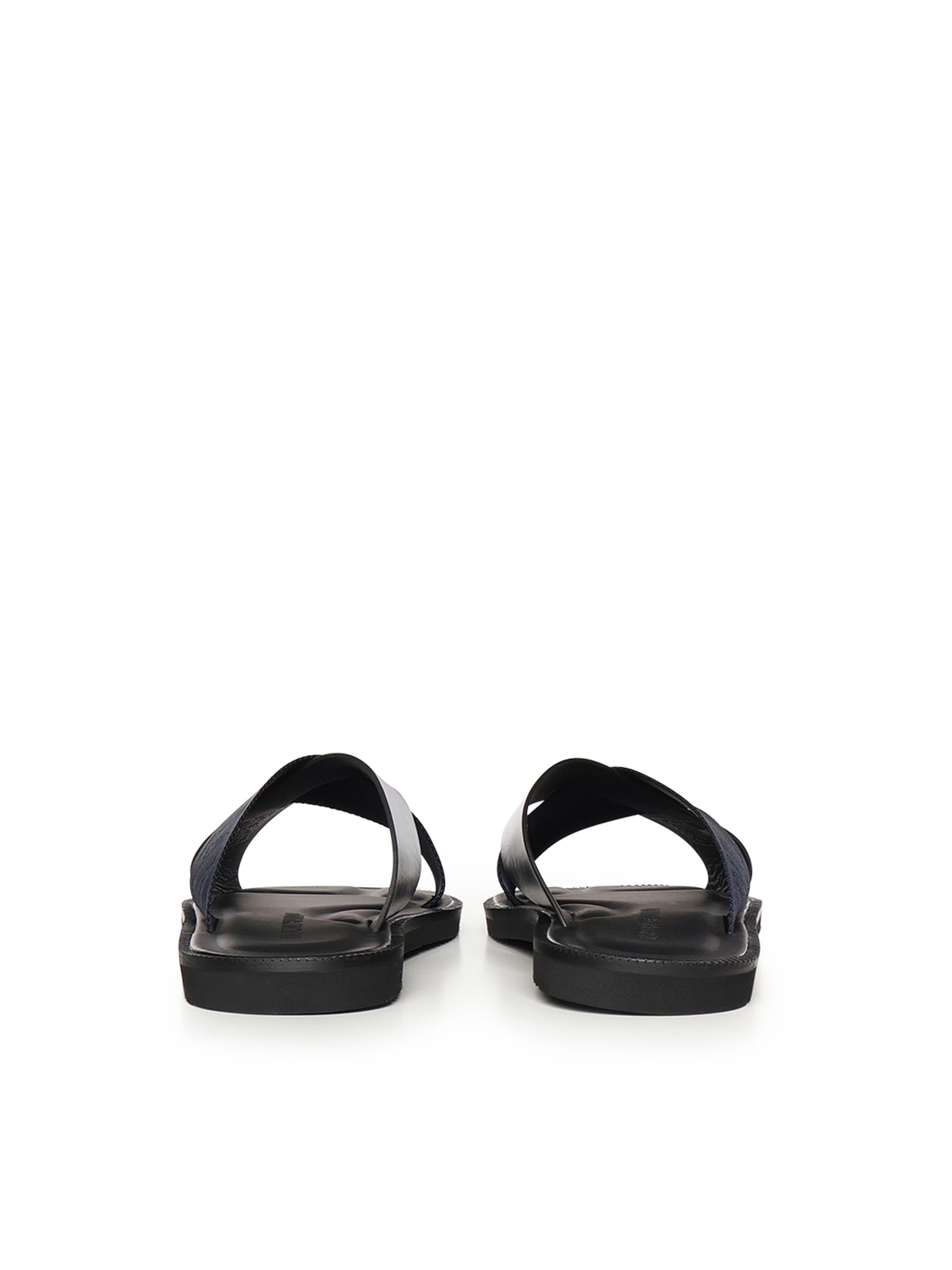Emporio Armani Sandals Blue Cowskin/ Polyester