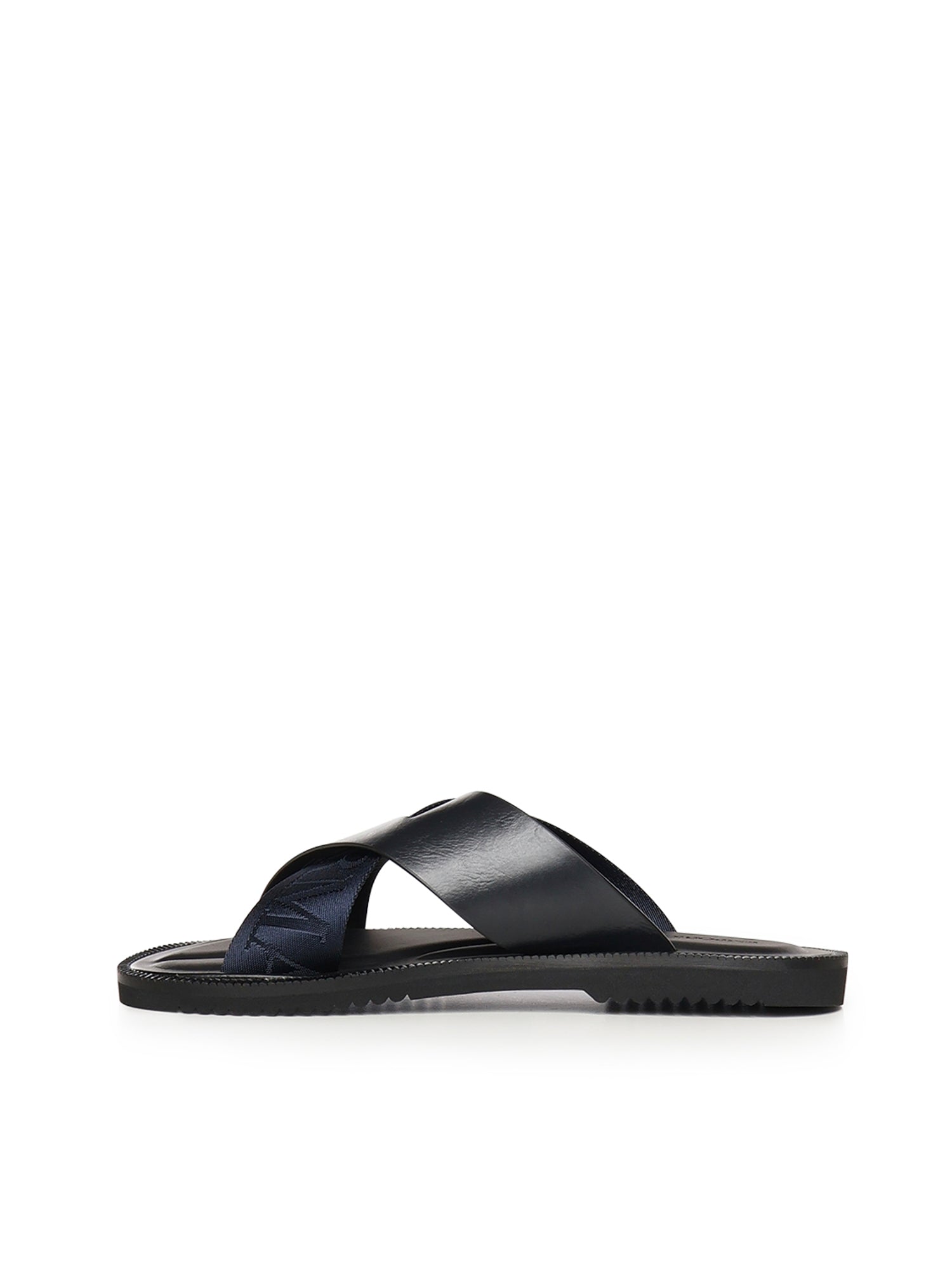 Emporio Armani Sandals Blue Cowskin/ Polyester