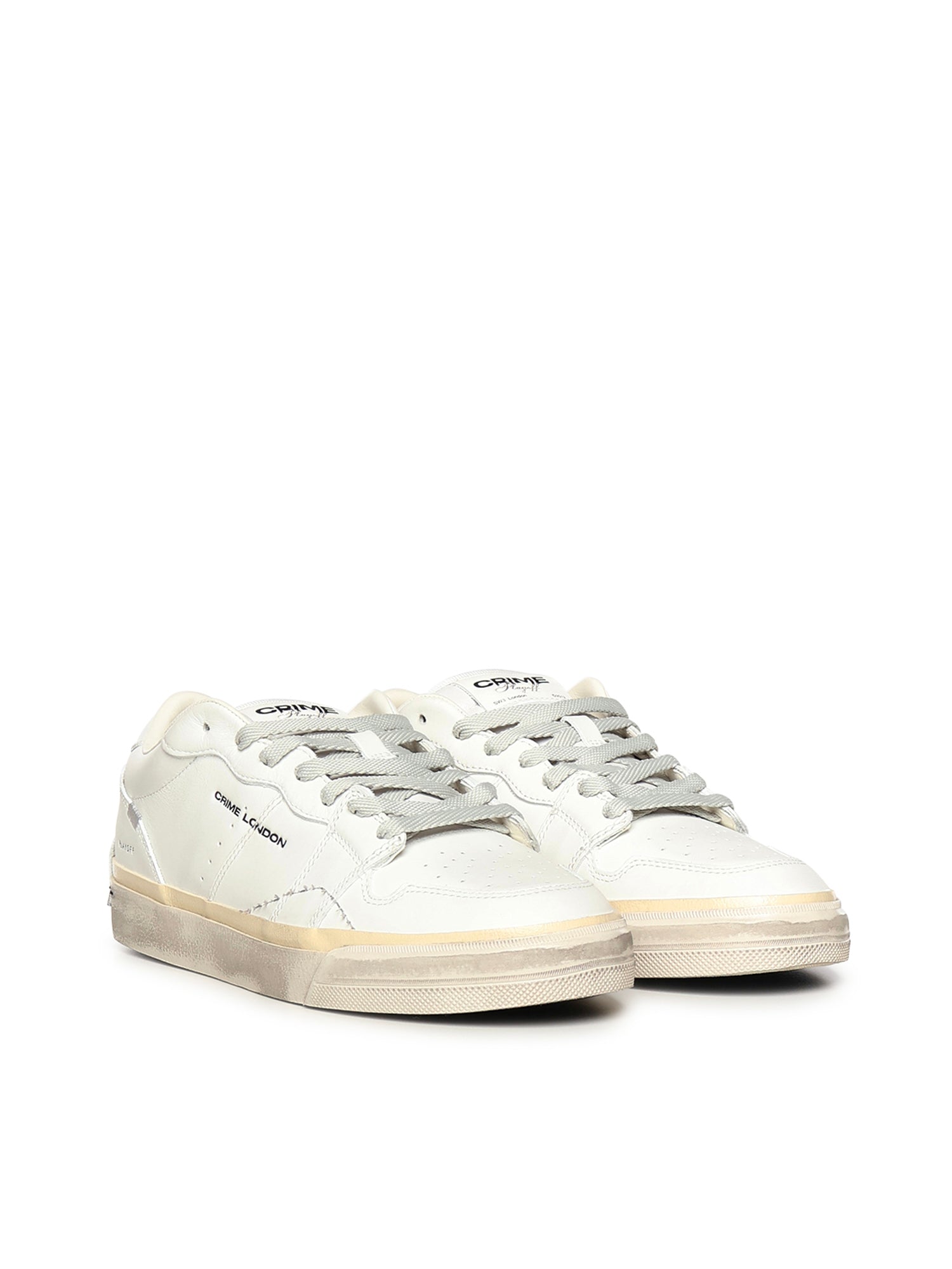 Crime London Sneakers White Leather Fabric