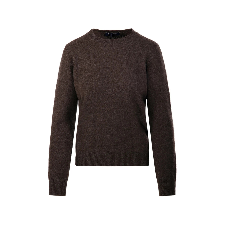 Knitted Round Neck Voliera Sweater Brown Wool
