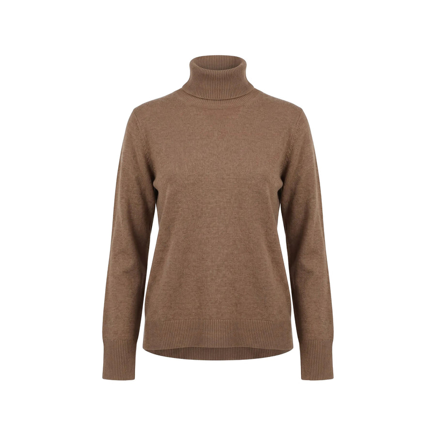 Roll Neck Sweater Allegra Brown Wool