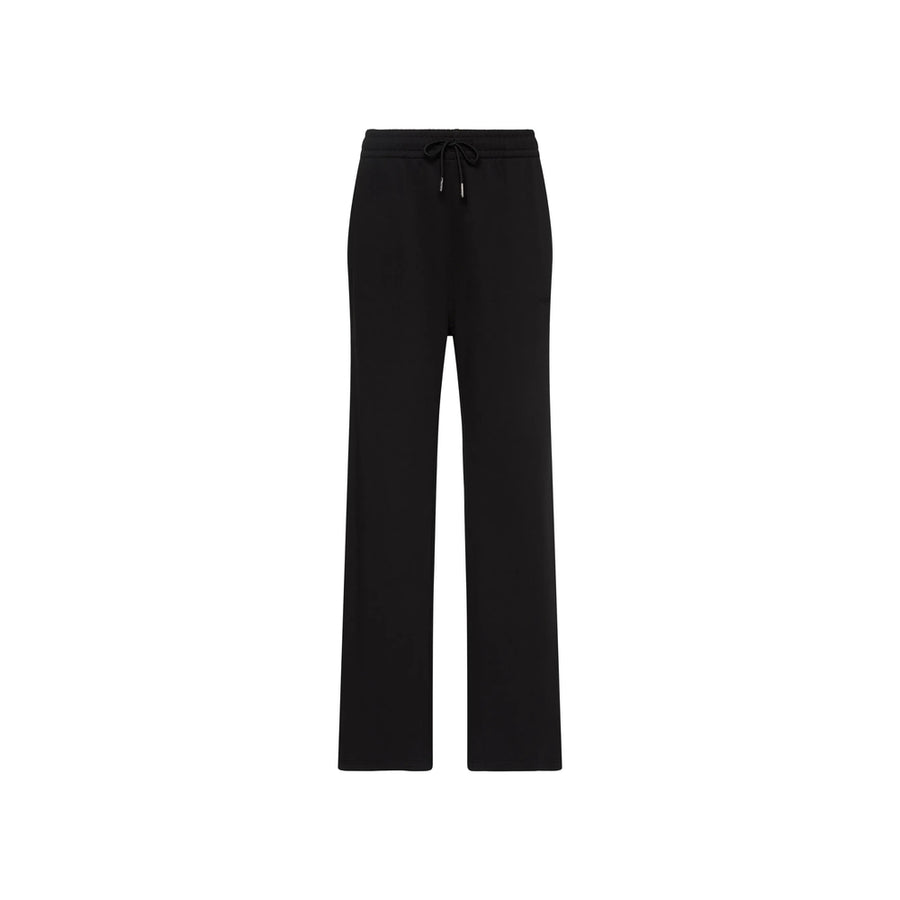 Wide-Leg Track Pants Black Fabric: 100