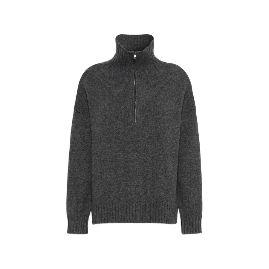 Cashmere Sweater With High Neck Grey