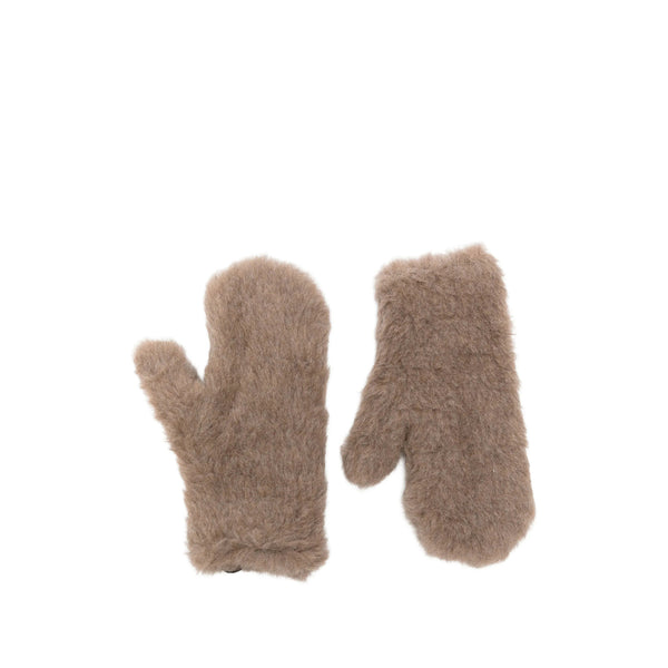 Teddy Gloves Ombra Brown Camel Wool Hat