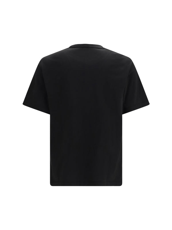 T-Shirt Jumping Tiger Embroidered Black Cotton T-shirts