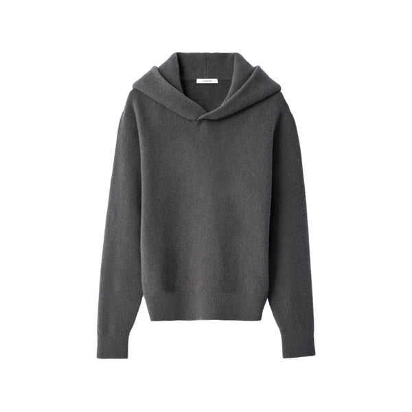Cashmere Double Hood Oversized Sweatshirt Grey Top