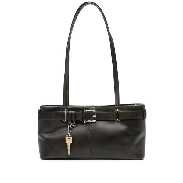 Shoulder Bag Brown Calf Leather