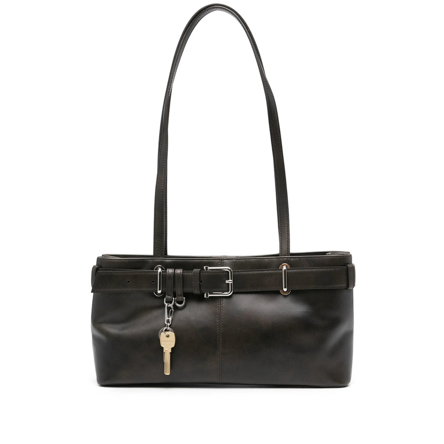 Shoulder Bag Brown Calf Leather