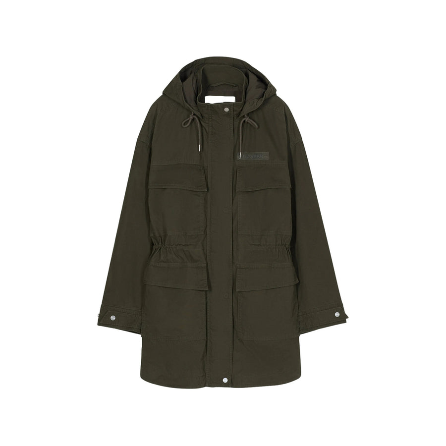 Parka Coat Green Cotton