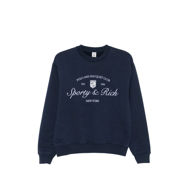 Crew Neck Sweater Blue Cotton Sweatshirts