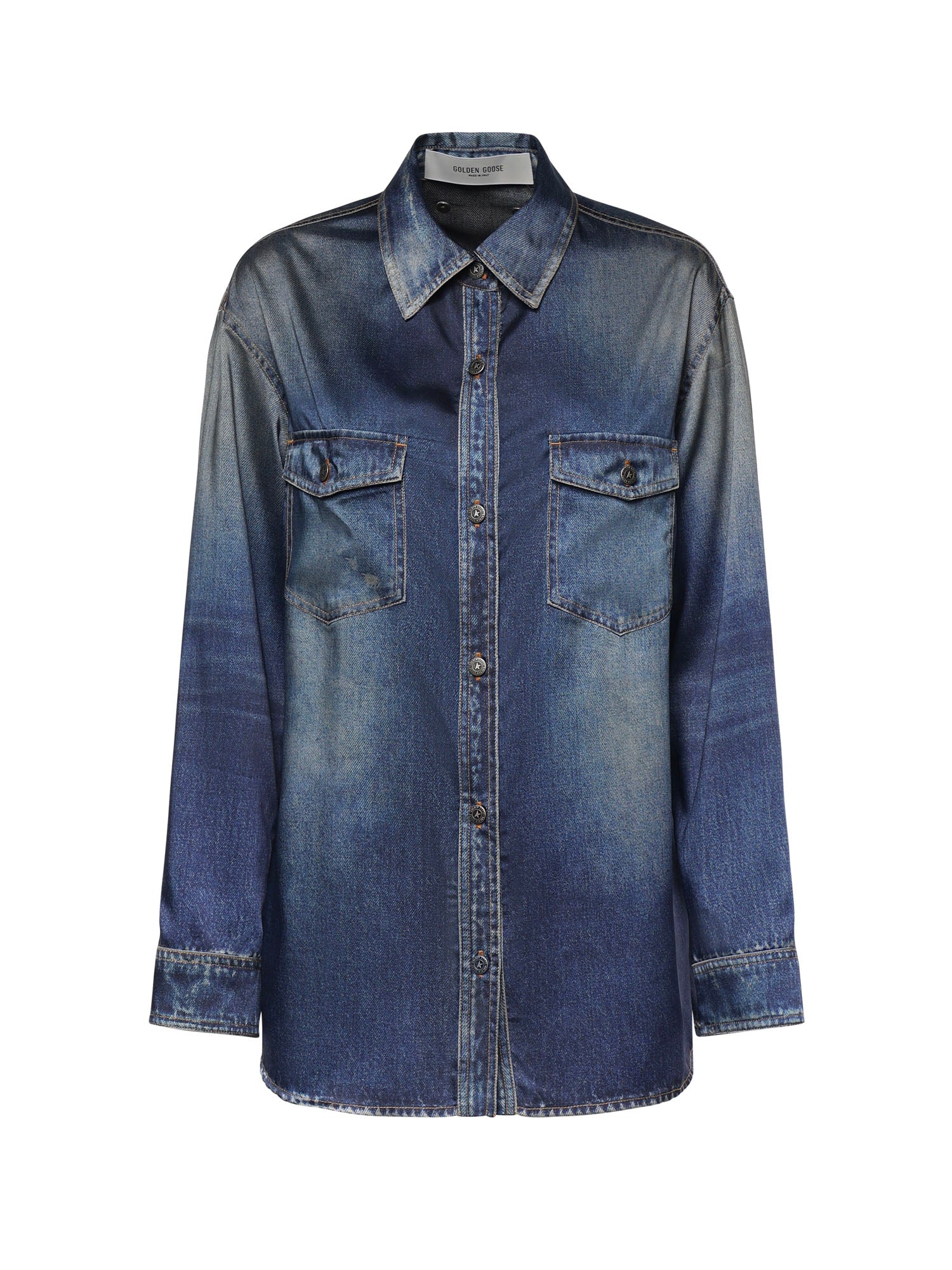 Golden Goose Shirts Denim Effect Blue Polyester