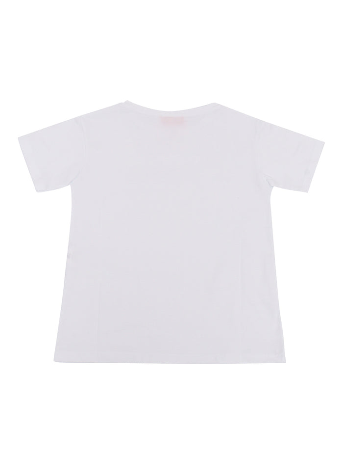 T-SHIRT LETTERING AND WHITE HANDS Cotton Short Sleeves