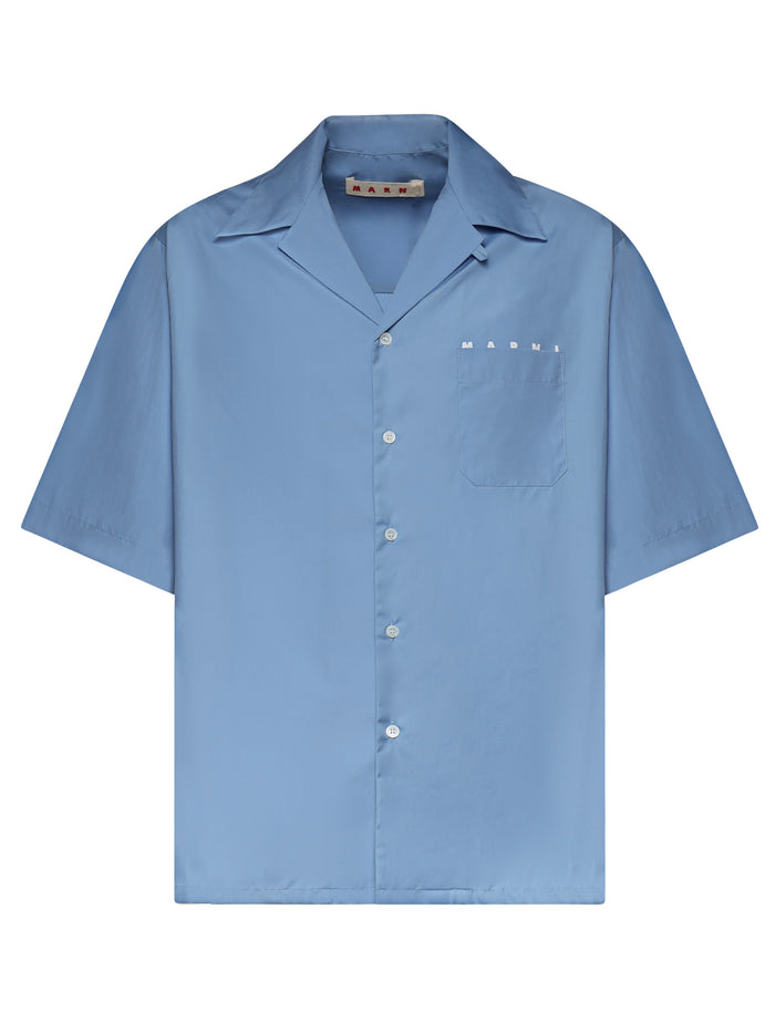 Marni Shirts Blue Cotton Woven