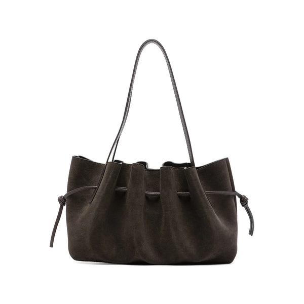 Shoulder Bag Oyster Suede Brown