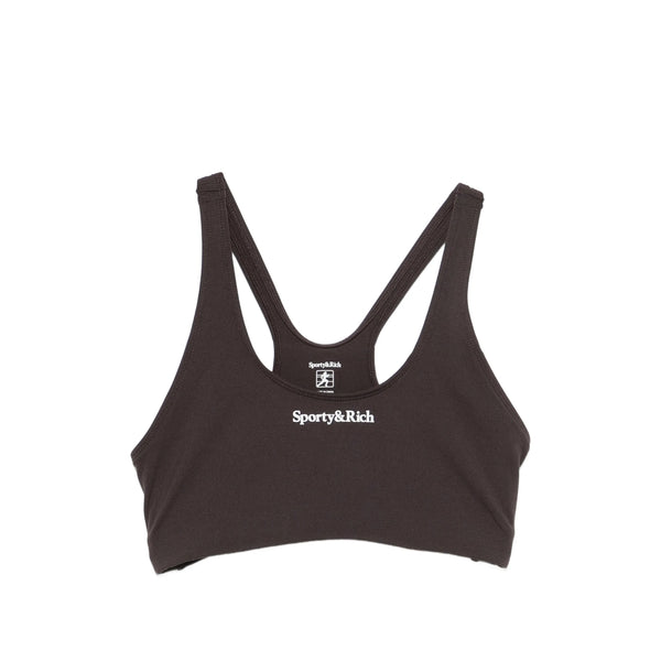 Sports Bra Scoop Neck Brown Polyamide Bras