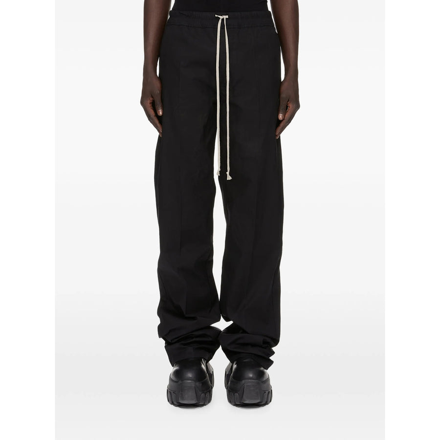 Straight-Leg Organic Cotton Trousers Black