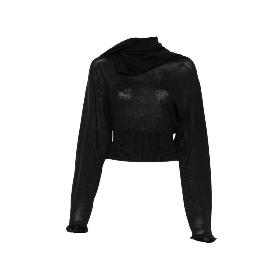 Knitted Top Black Rws Wool Blouses