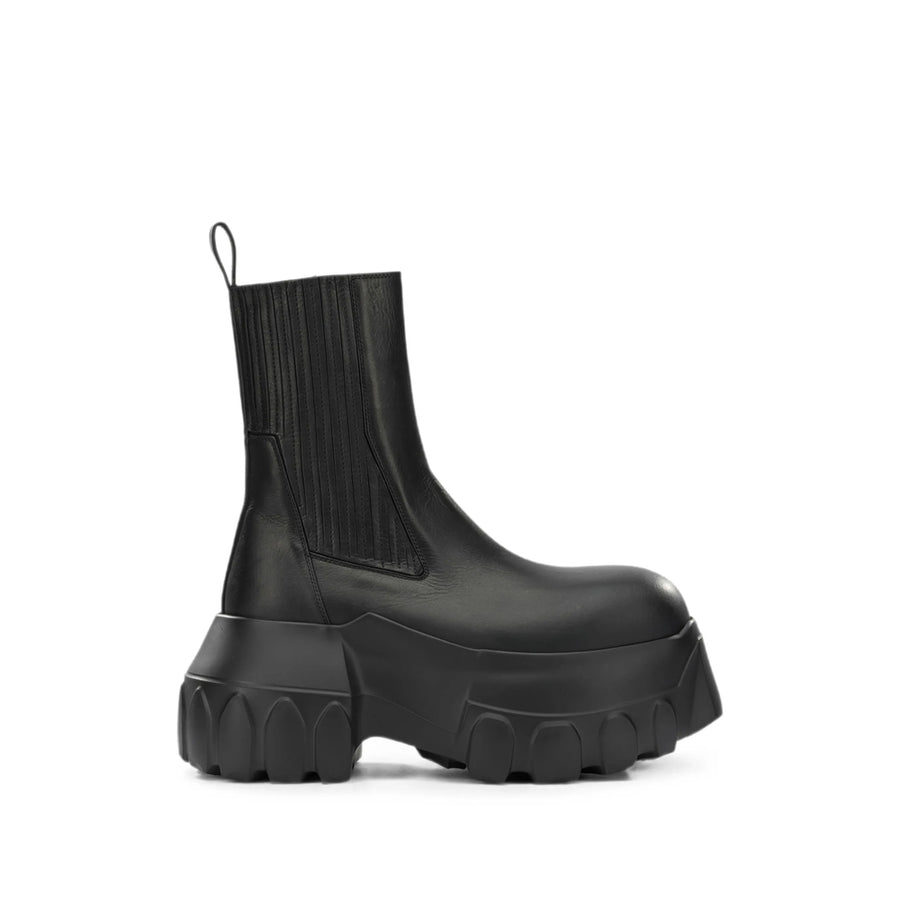 Platform Leather Boots Black Calf