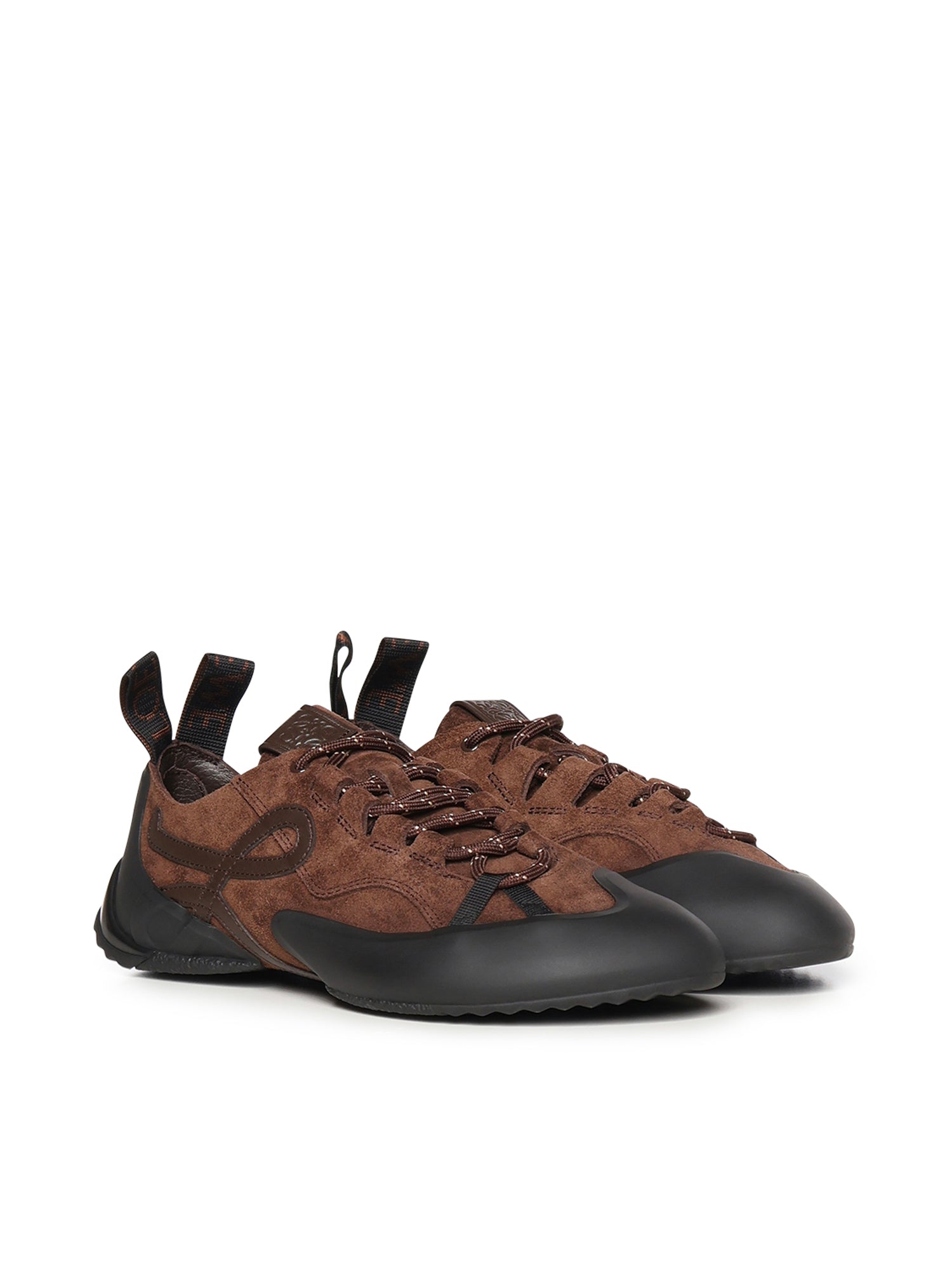 Loewe Sneakers Dark Brown/dark Brown Suede/tpu Calfskin