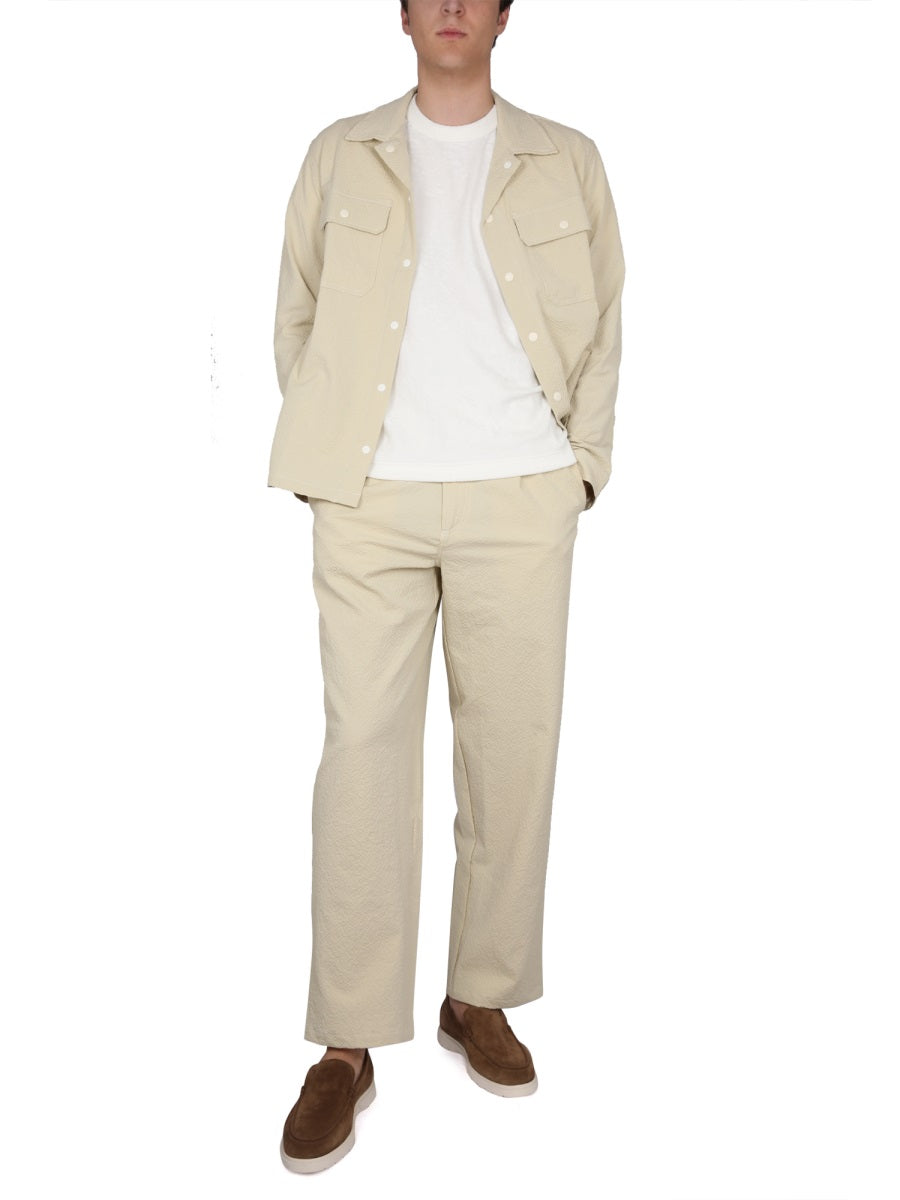 Cotton Pants With Button And Zipper Closure Powder Trousers