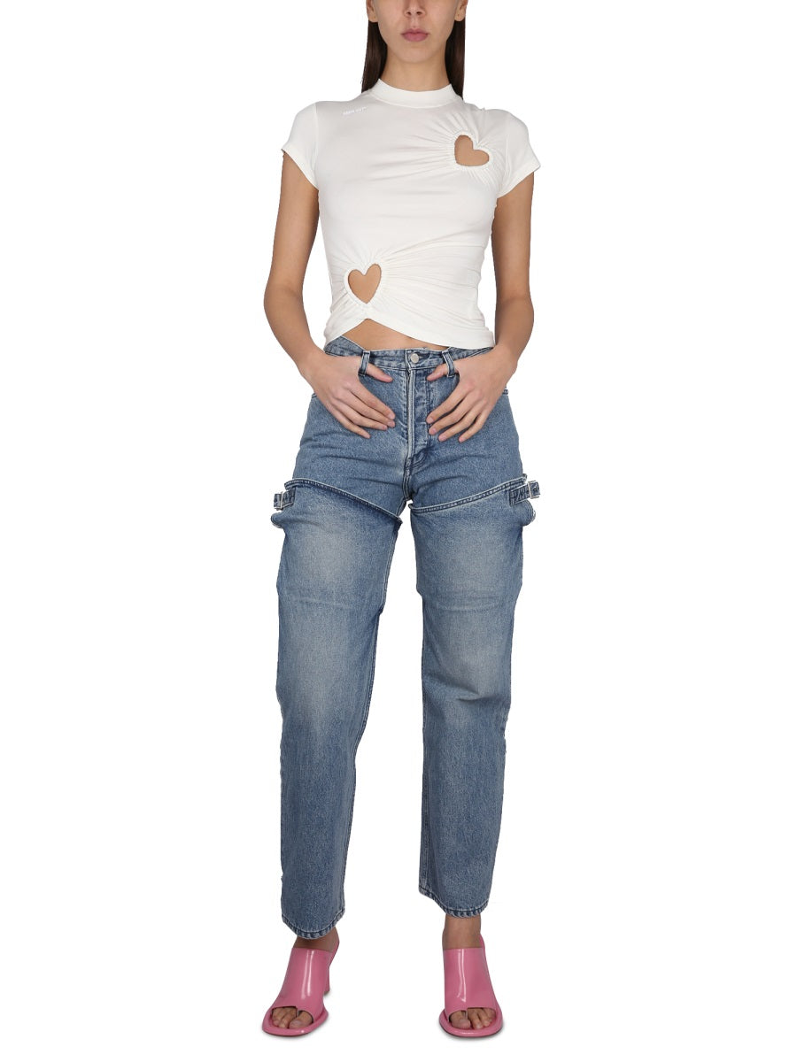 Five Pocket Jeans Blue Cotton