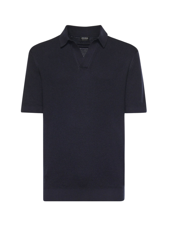 ZEGNA T-shirts and Polos Blue Navy Cotton