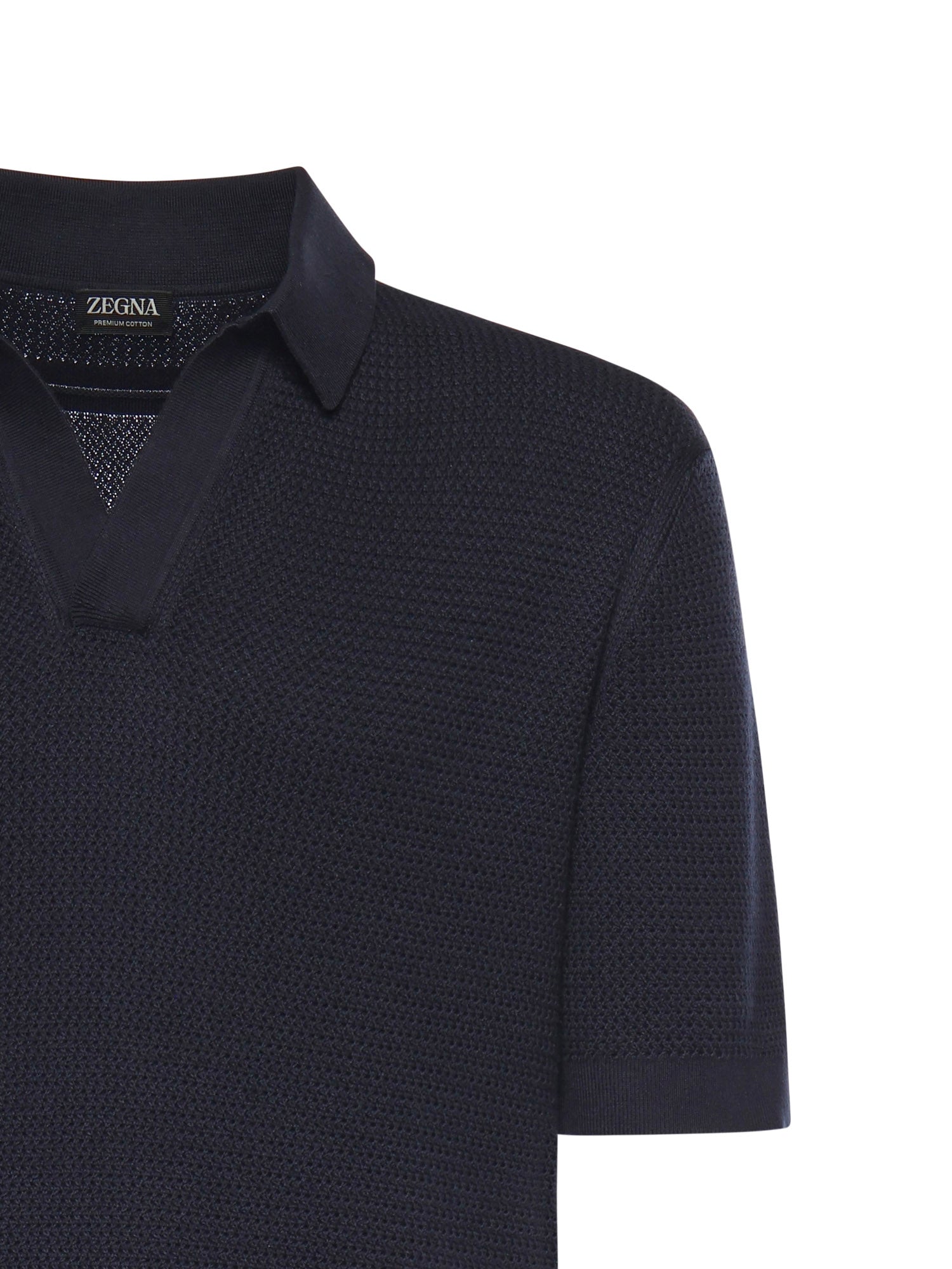 ZEGNA T-shirts and Polos Blue Navy Cotton