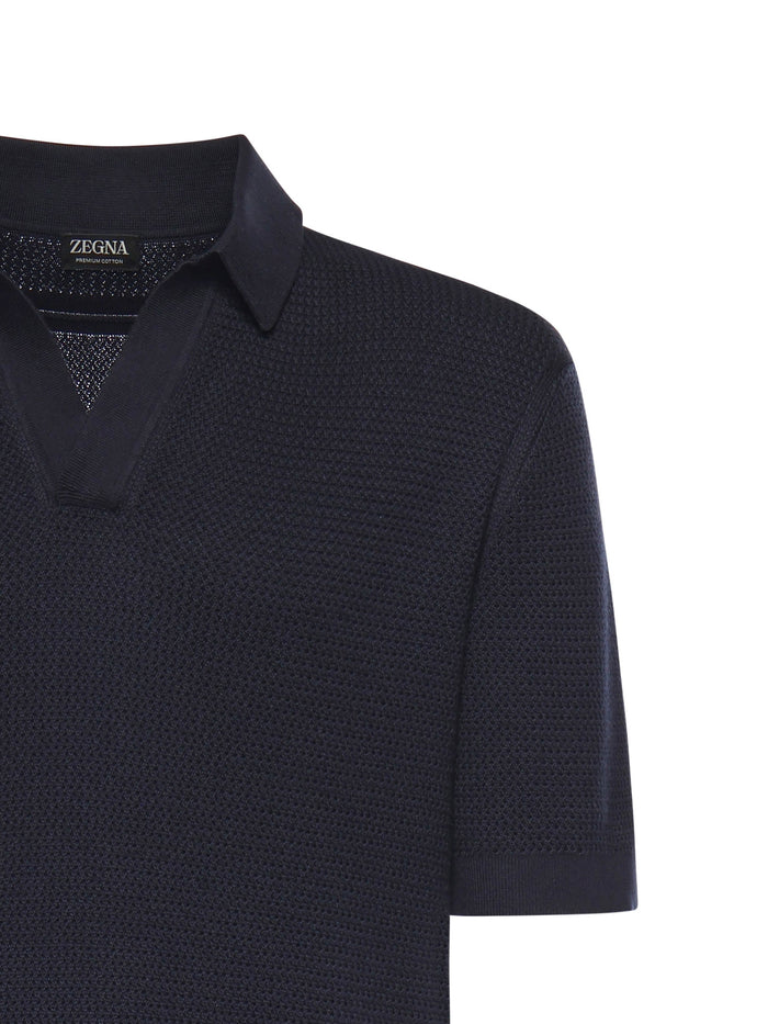ZEGNA T-shirts and Polos Blue Navy Cotton