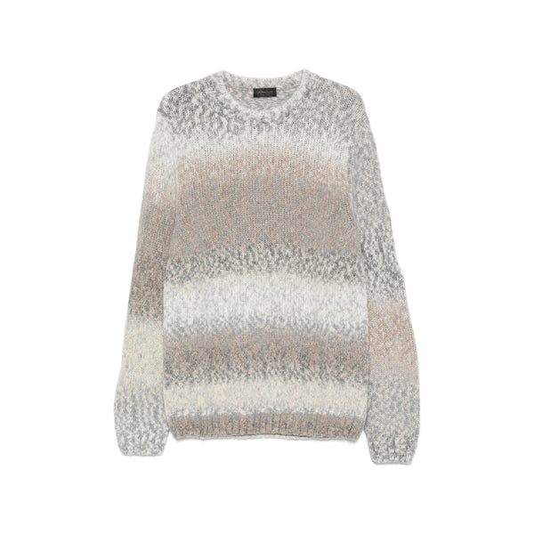 Chunky Knit Sweater Grey-White Grey/white Acrylic Jumpers