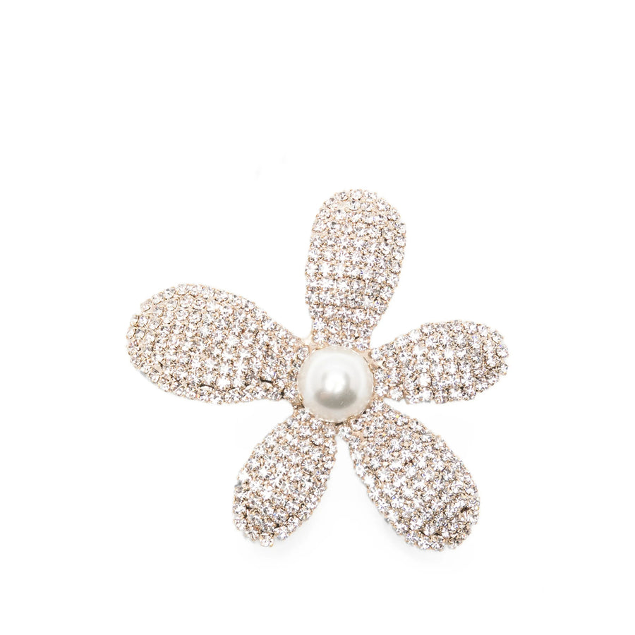Brooch Delia Floral Crystal Gold-White Gold/white Brooches & Pins