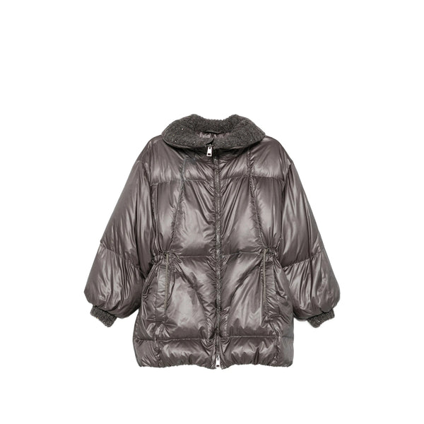 Quilted Puffer Jacket Grey