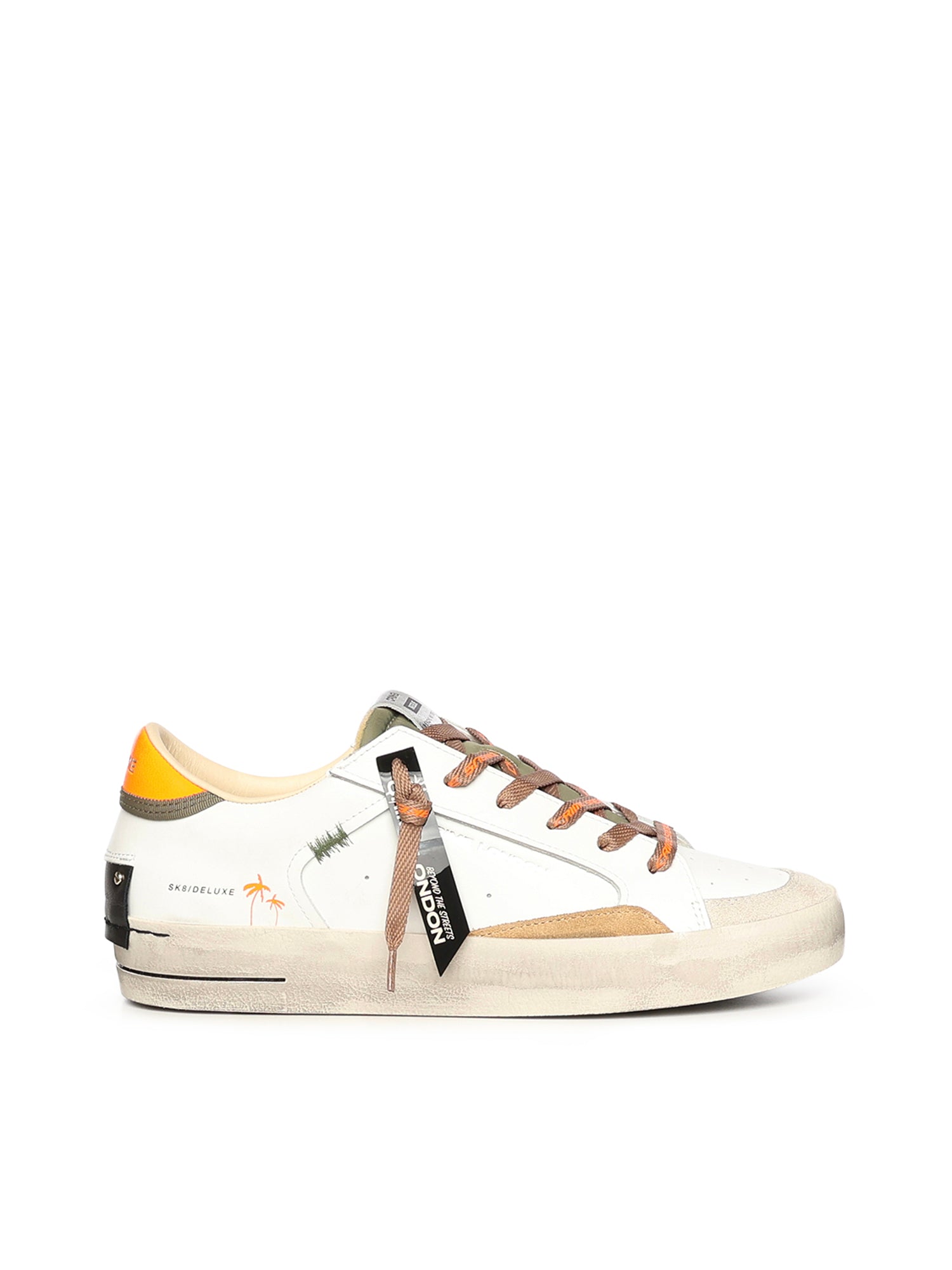 Crime London Sneakers White Leather Fabric