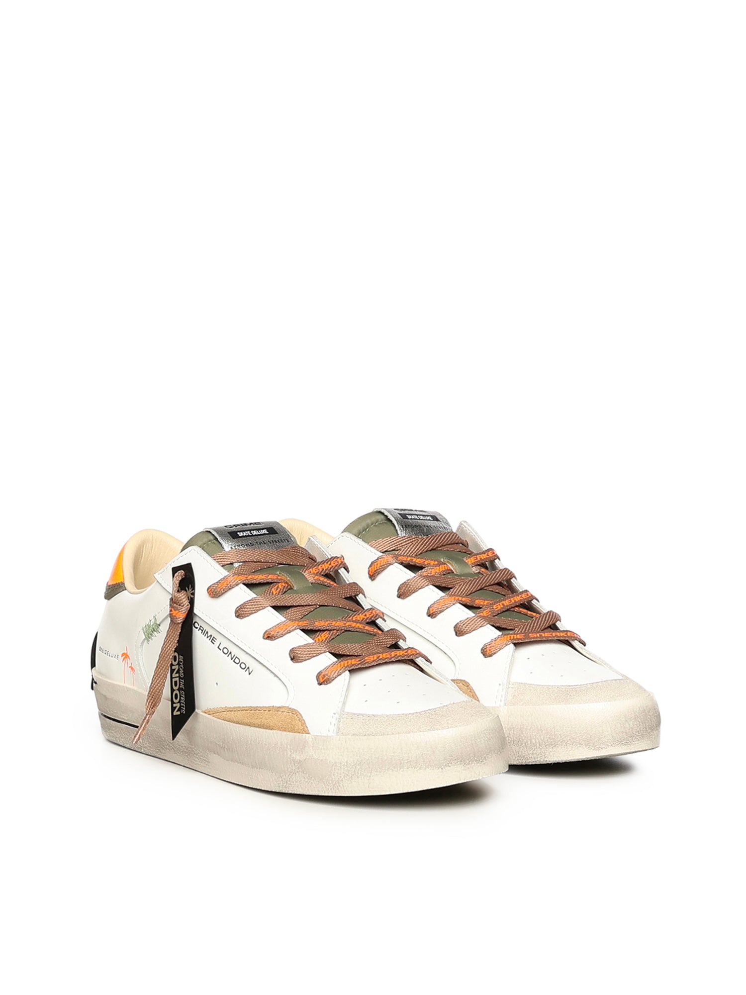 Crime London Sneakers White Leather Fabric
