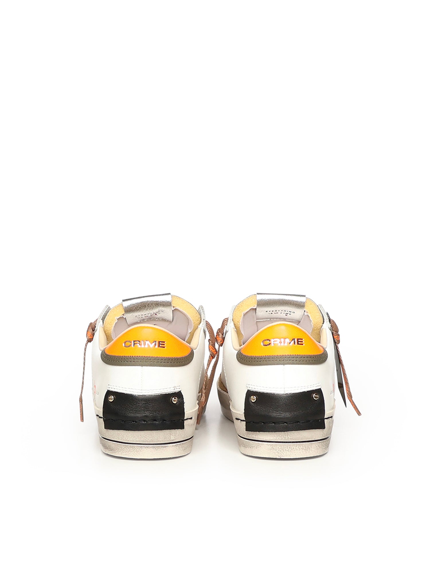 Crime London Sneakers White Leather Fabric