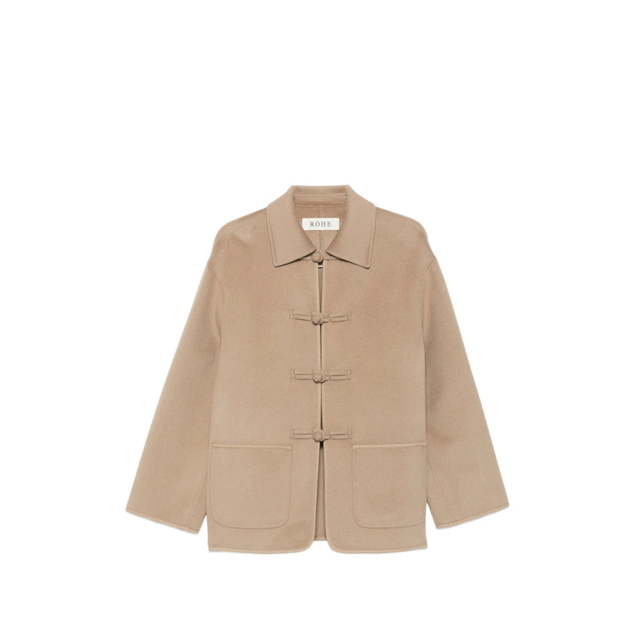 Oversized Toggle Jacket Brown Cashmere