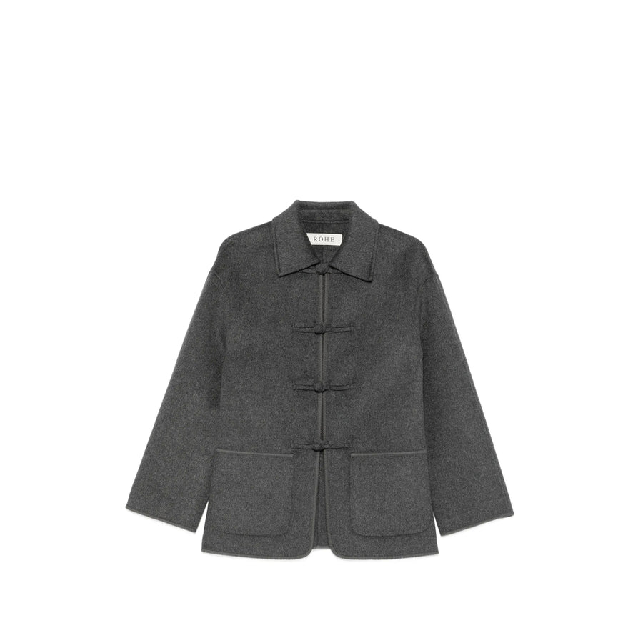 Single-Breasted Wool Coat Grey Single Breasted