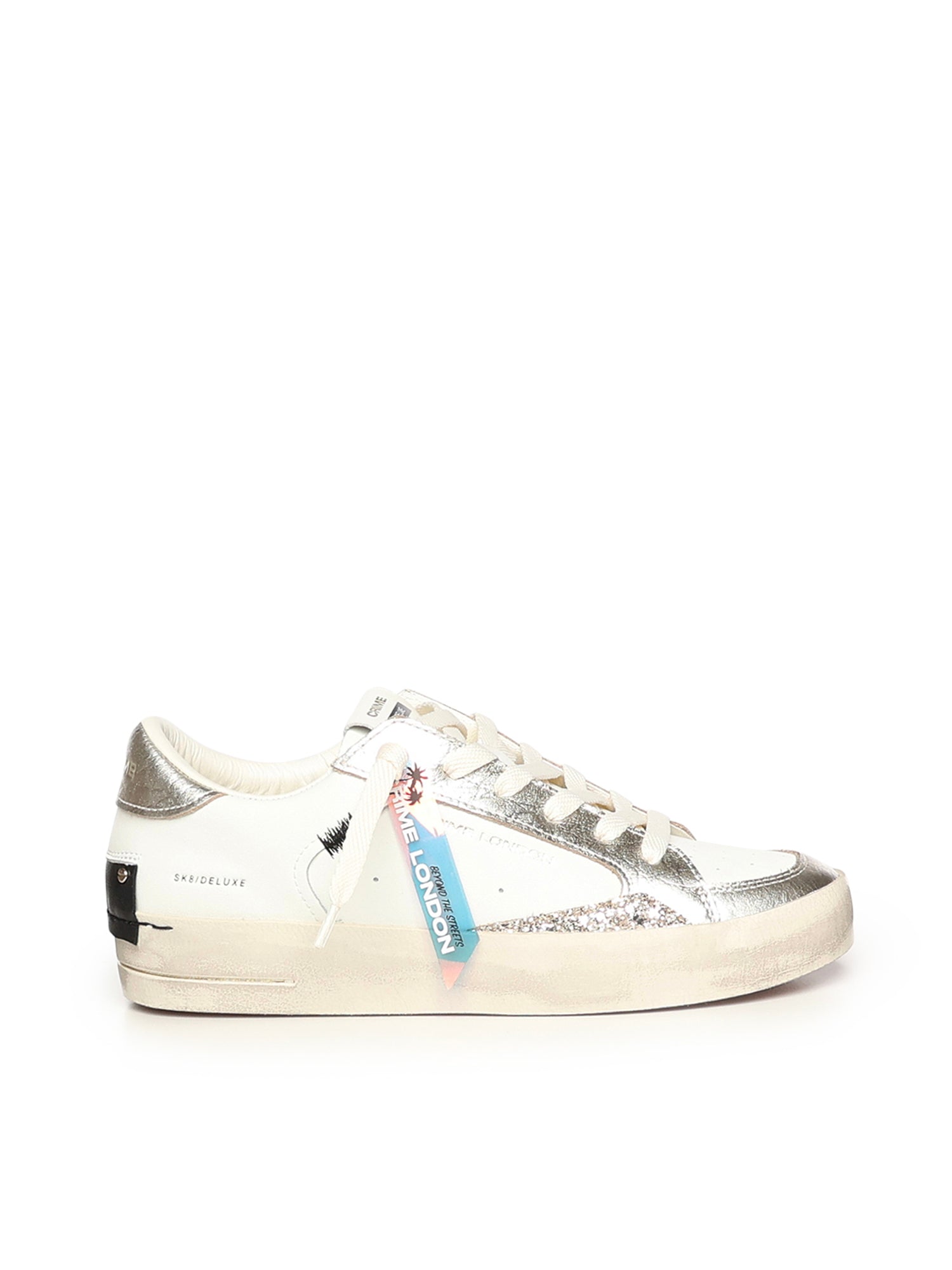Crime London Sneakers White Leather Fabric